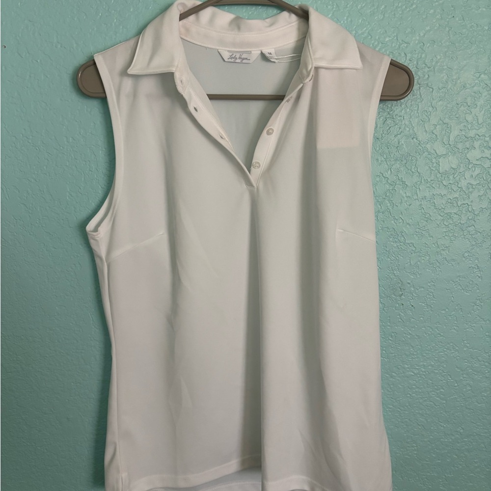 Women's White Sleeveless Top